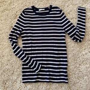 Equipment Cashmere Sweater Blue and White Striped Small